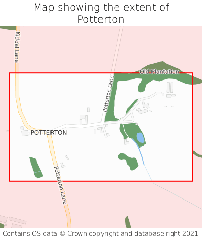 Map showing extent of Potterton as bounding box