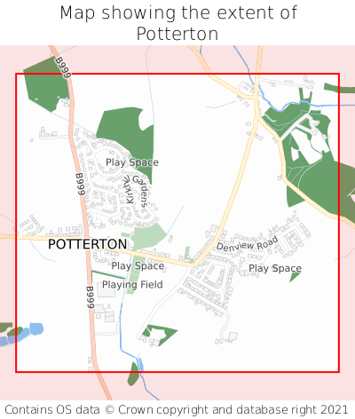 Map showing extent of Potterton as bounding box