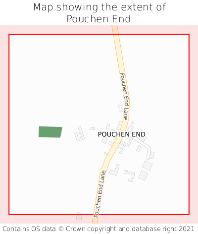 Map showing extent of Pouchen End as bounding box