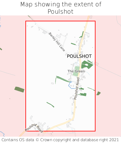 Map showing extent of Poulshot as bounding box