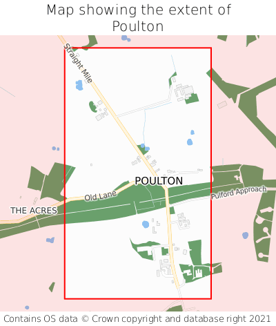 Map showing extent of Poulton as bounding box