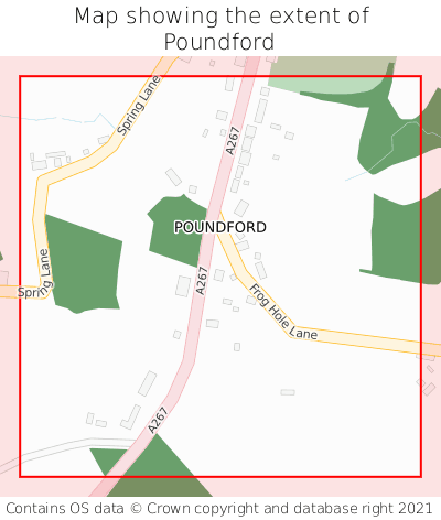 Map showing extent of Poundford as bounding box