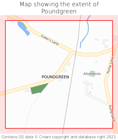 Map showing extent of Poundgreen as bounding box