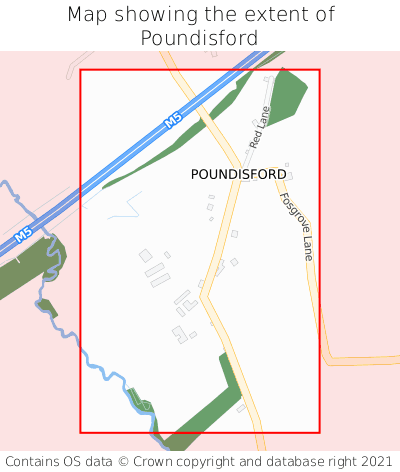 Map showing extent of Poundisford as bounding box