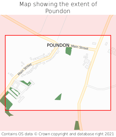 Map showing extent of Poundon as bounding box