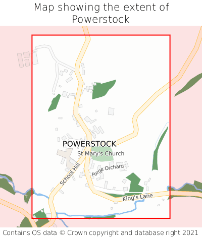 Map showing extent of Powerstock as bounding box