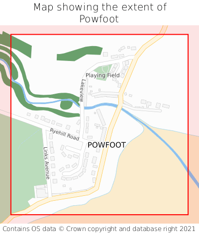 Map showing extent of Powfoot as bounding box