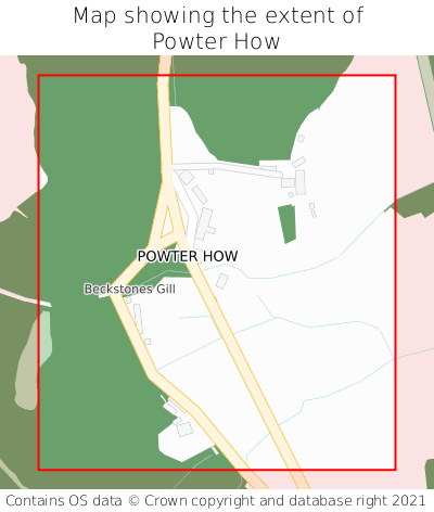 Map showing extent of Powter How as bounding box