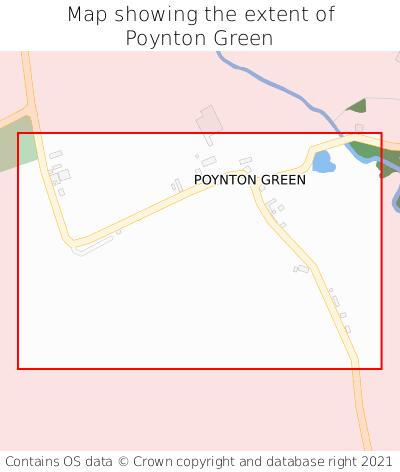 Map showing extent of Poynton Green as bounding box