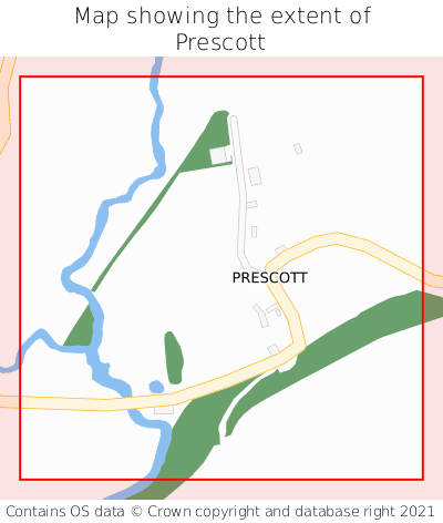 Map showing extent of Prescott as bounding box
