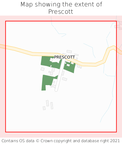 Map showing extent of Prescott as bounding box