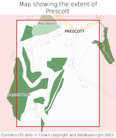 Map showing extent of Prescott as bounding box