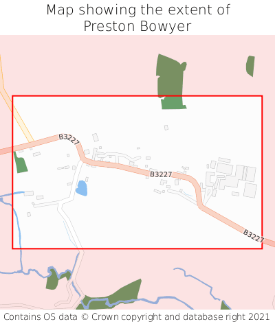 Map showing extent of Preston Bowyer as bounding box