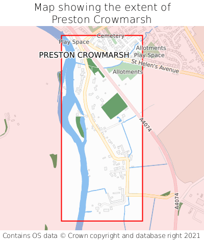 Map showing extent of Preston Crowmarsh as bounding box