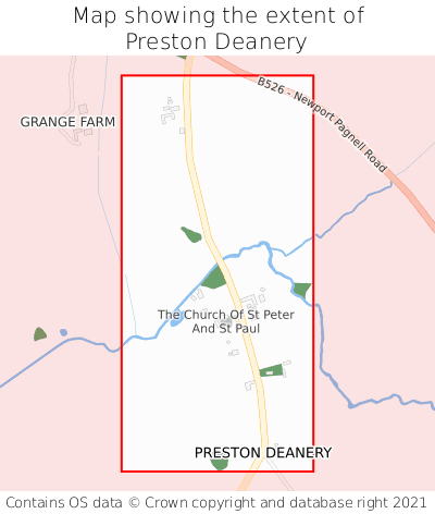 Map showing extent of Preston Deanery as bounding box