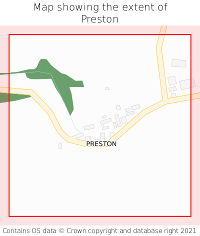 Map showing extent of Preston as bounding box