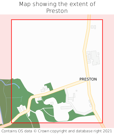 Map showing extent of Preston as bounding box