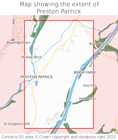Map showing extent of Preston Patrick as bounding box