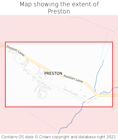Map showing extent of Preston as bounding box
