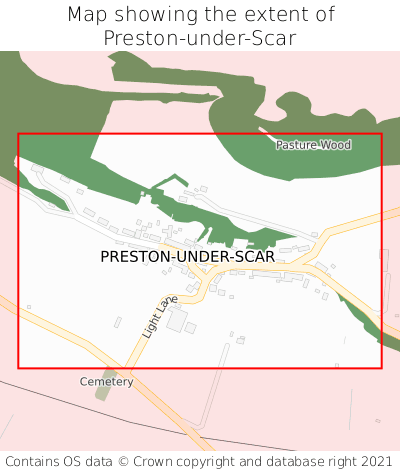 Map showing extent of Preston-under-Scar as bounding box
