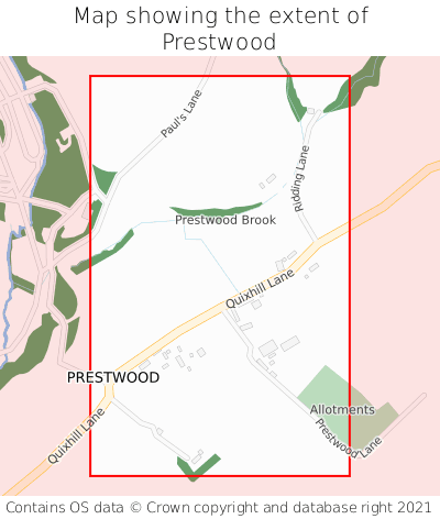 Map showing extent of Prestwood as bounding box