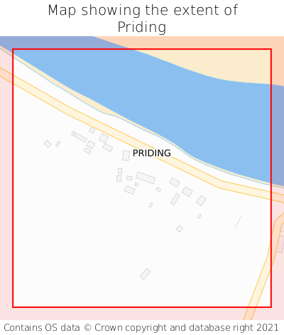 Map showing extent of Priding as bounding box