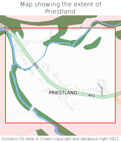 Map showing extent of Priestland as bounding box