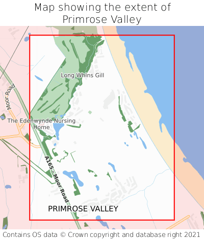 Map showing extent of Primrose Valley as bounding box