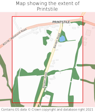 Map showing extent of Printstile as bounding box
