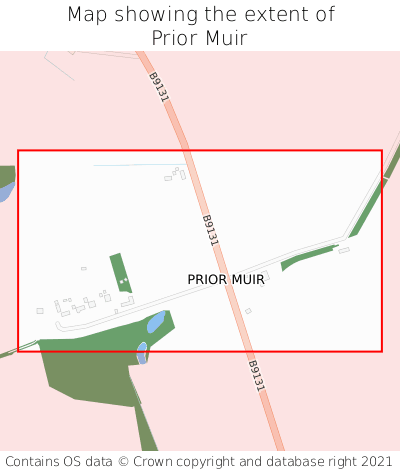 Map showing extent of Prior Muir as bounding box
