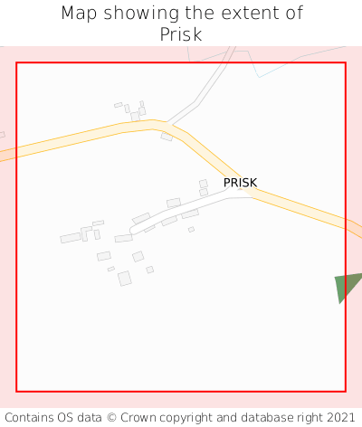 Map showing extent of Prisk as bounding box