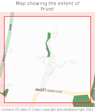Map showing extent of Prizet as bounding box