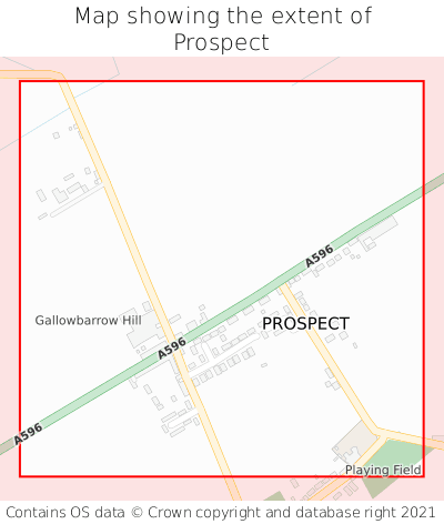 Map showing extent of Prospect as bounding box