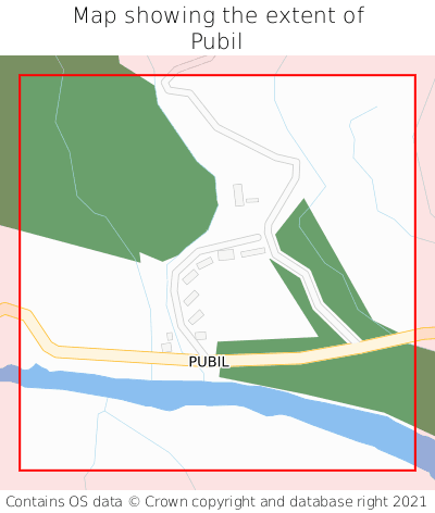 Map showing extent of Pubil as bounding box