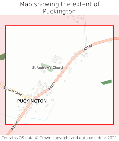 Map showing extent of Puckington as bounding box