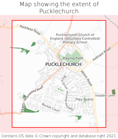 Map showing extent of Pucklechurch as bounding box