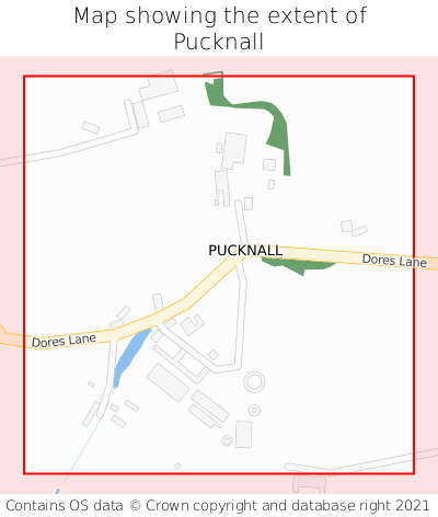 Map showing extent of Pucknall as bounding box