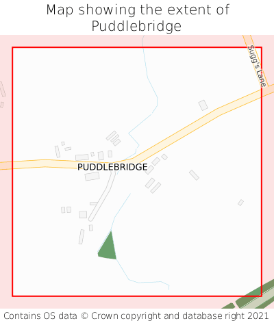 Map showing extent of Puddlebridge as bounding box