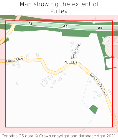 Map showing extent of Pulley as bounding box