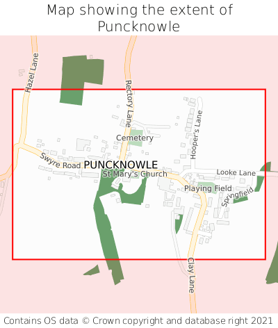 Map showing extent of Puncknowle as bounding box