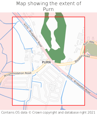 Map showing extent of Purn as bounding box