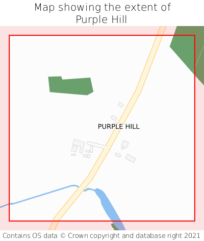 Map showing extent of Purple Hill as bounding box