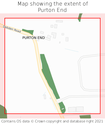 Map showing extent of Purton End as bounding box