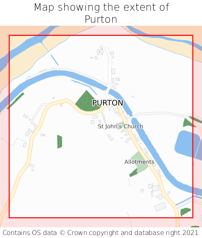 Map showing extent of Purton as bounding box