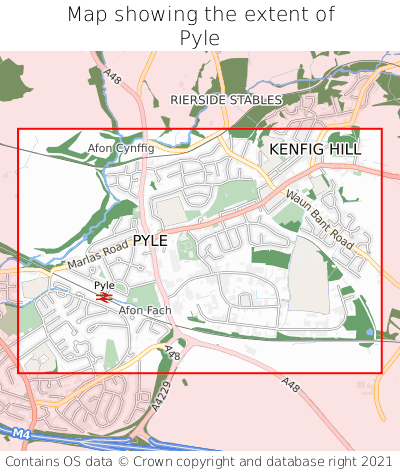 Map showing extent of Pyle as bounding box