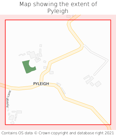 Map showing extent of Pyleigh as bounding box