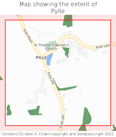 Map showing extent of Pylle as bounding box