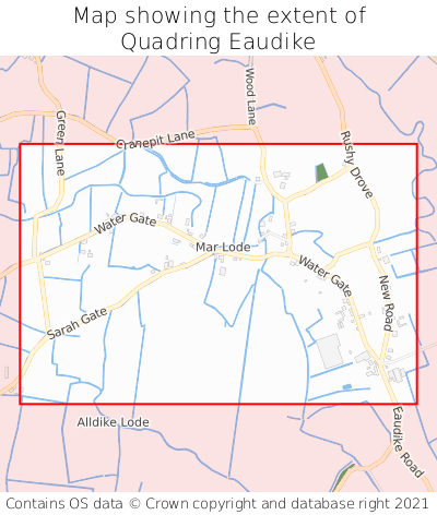 Map showing extent of Quadring Eaudike as bounding box