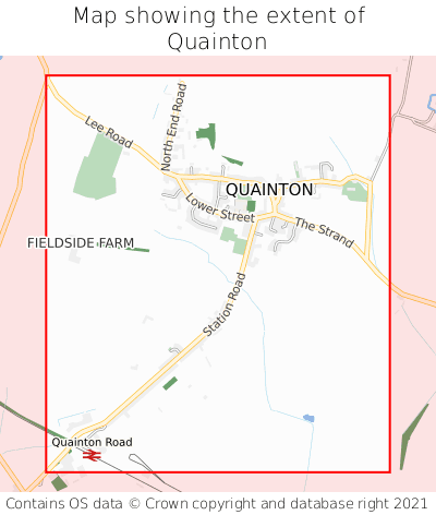 Map showing extent of Quainton as bounding box