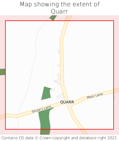 Map showing extent of Quarr as bounding box